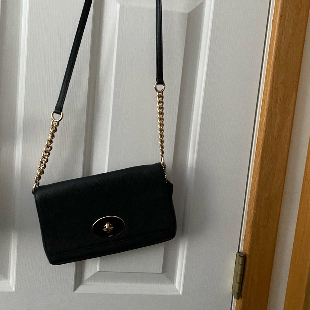 Black Leather Coach Shoulder Bag used once!